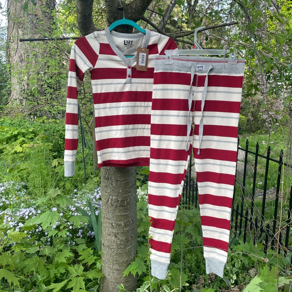 Striped long sleeve pajama set